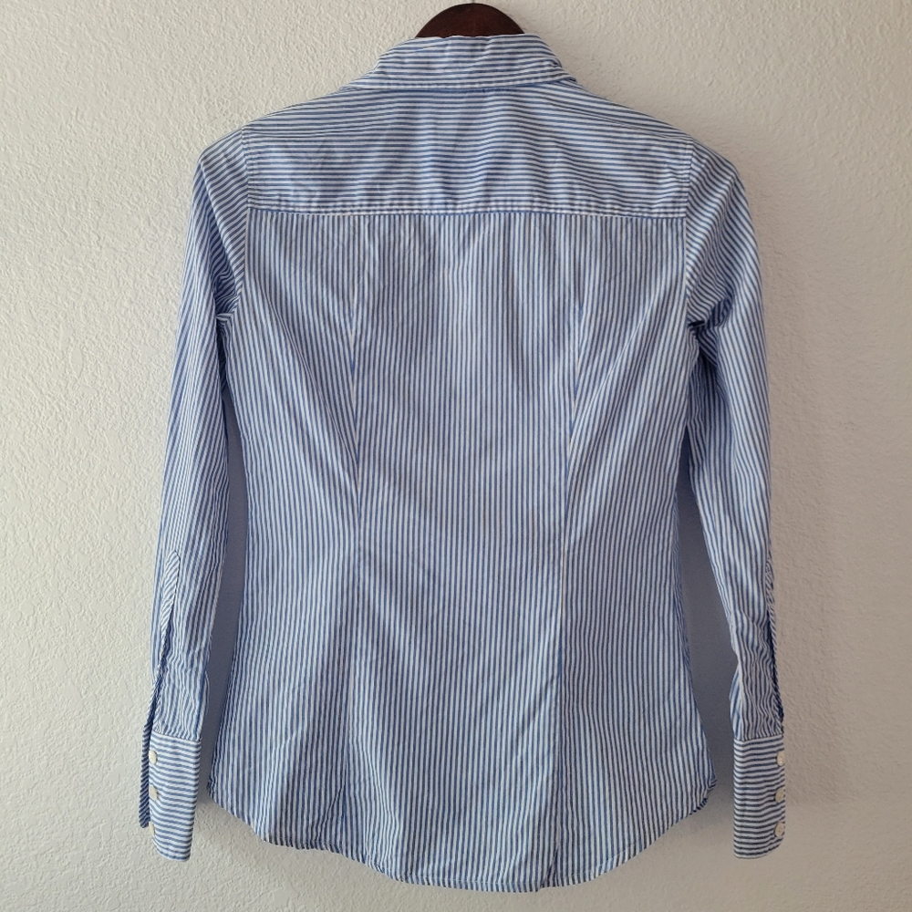 J. Crew Vintage Y2K Long Sleeve Striped  Button Down Top Size XS Preppy Classic - Picture 5 of 6
